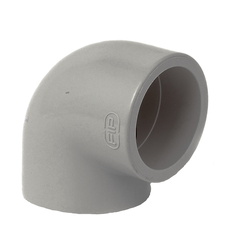 AGRU KOLJENO PPR 63 MM 90° SIVO S.W. MOP 20 BAR