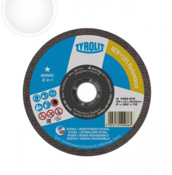 PLOČA REZNA 125 X 1 MM ČELIK + INOX 34332871 TYROLIT