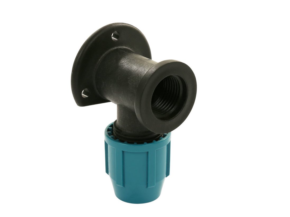 15083941 UNIFIT ZAVRŠNO KOLJENO,PLASTIČNI ZIDNI NOSAČ, 90°, PN 10, 16 mm x 1/2"